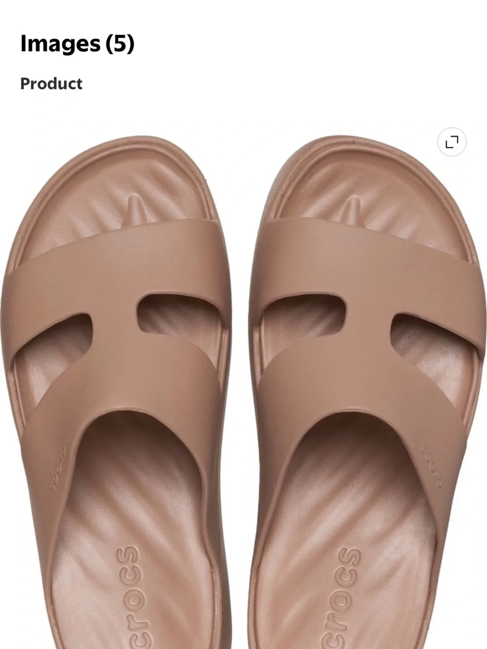 CROCS Women's Tan Platform Slide Sandal - Picture 3 of 4